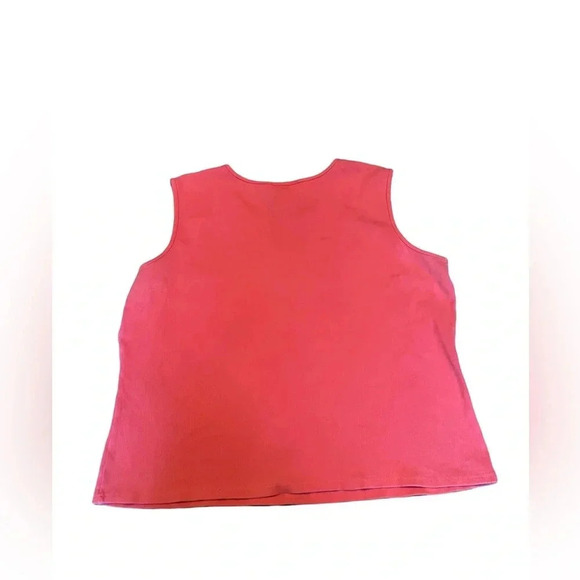 Vintage Talbots Bodycon Shirt Womens Size Large Pink Sleeveless Cotton Blend - Picture 4 of 4